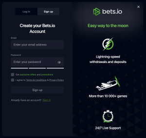 Bets.io Registration